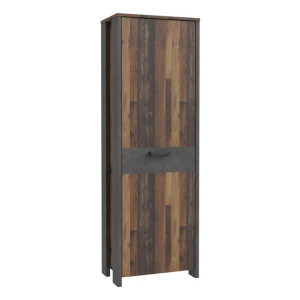 Wąska szafa otwierana 70 cm Clif CLFS712 old wood vintage