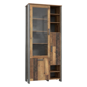 Witryna do salonu 90 cm Clif CLFV721 old wood vintage