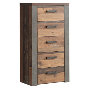 Komoda słupek 61 cm Clif NLKK311 old wood vintage beton