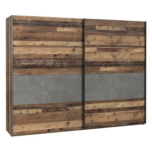 Szafa przesuwna 270 cm Clif RCQS12411 old wood vintage beton