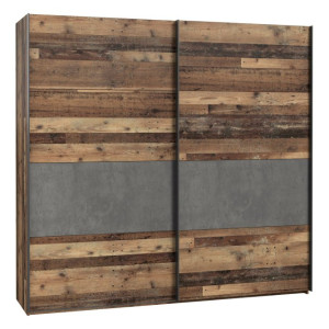 Szafa przesuwna 220 cm Clif RCQS92411 old wood vintage beton