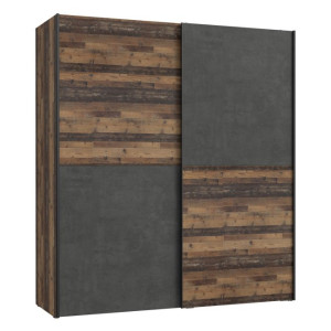 Szafa przesuwna 170 cm Clif W3NS822X1 old wood vintage beton