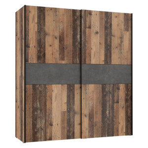 Szafa przesuwna 170 cm Clif W3NS823E5 old wood vintage beton