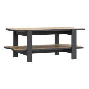 Stolik kawowy z półką COFFEE TABLES CFTT5116 grafit dąb artisan