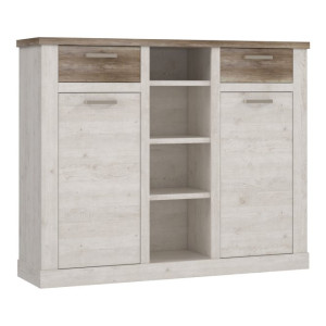 Komoda 160 cm Duro DURK331 pinia biała/dąb antyczny