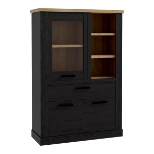 Witryna z szufladą 110 cm Duro DURV521L dąb riviera/dąb cabezone
