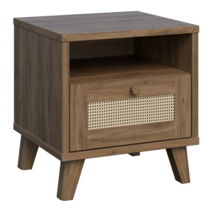 Szafka nocna 45 cm Glenkeen GLKK012 dąb valencia/rattan naturalny
