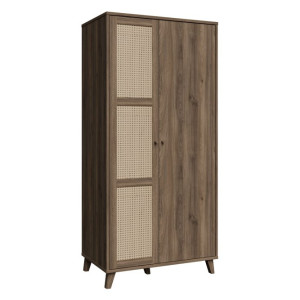 Szafa na ubrania GLKS822L dąb valencia/rattan naturalny