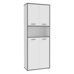 Regał zamykany 85cm Keflavik KFLR822-J53 Biały/Grafit Meble Forte