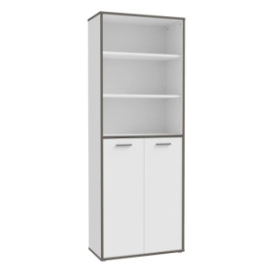 Regał półotwarty 85cm Keflavik KFLR821-J53 Biały/Grafit Meble Forte