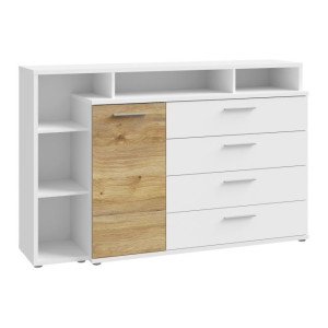Komoda 150 cm Mayacus JCKK351L biały/dąb mauvella