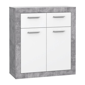 Mała komoda 80 cm Baccio BCCK221 biały/beton jasnoszary