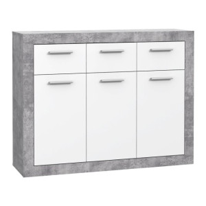 Komoda z szufladami Baccio BCCK231 biały/beton jasnoszary
