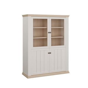 Witryna 120 cm Pontypool PNTV512 biały/dąb riva