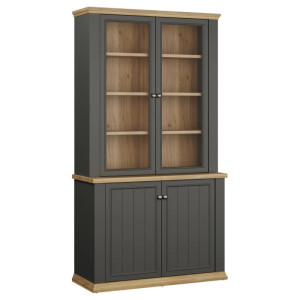 Witryna 110 cm Pontypool PNTV723 dąb mauvella/uni wolfram szary