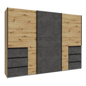 Szafa przesuwna 270 cm Winn 2 W2QS13331 dąb artisan/beton