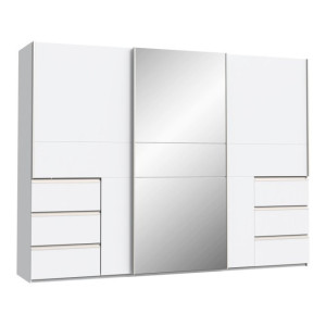 Szafa przesuwna z lustrem 270 cm Winn 2 W2QS13332 biały