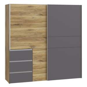Szafa przesuwna 200 cm Winn 2 W2QS323E71 dąb flagstaff jasny/grafit