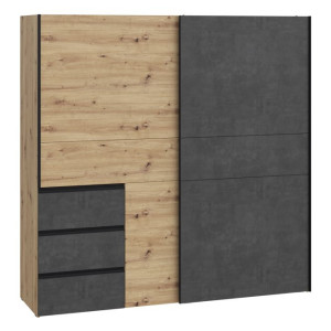 Szafa przesuwna 200 cm Winn 2 W2QS323E71 dąb artisan/beton