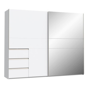 Szafa przesuwna z lustrem 250 cm Winn 2 W2QS52332 biały