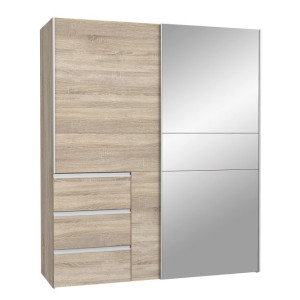 Szafa przesuwna z lustrem 170 cm Winn 2 W2QS8233S dąb sonoma