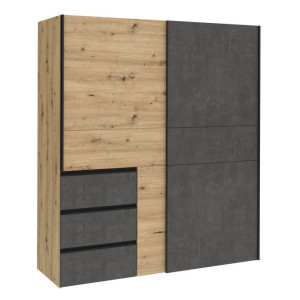 Szafa przesuwna 170 cm Winn 2 W2QS823E71 dąb artisan/beton