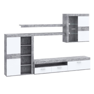 Meblościanka Zumba ZMBM01LB biały/beton jasny