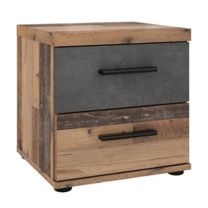 Szafka nocna 40 cm Winnie WNK08 old wood vintage/beton