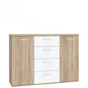 Komoda 130 cm Winnie WNK26 biały/dąb sonoma