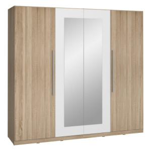 Szafa z lustrem 230 cm Helen HLNS84 dąb sonoma/biały