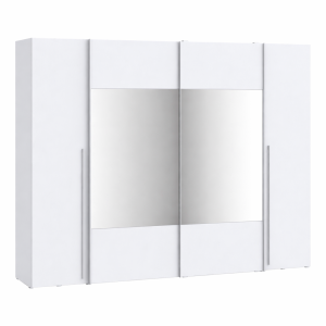 Szafa 4-drzwiowa z lustrem 270 cm Narago RXGS82511 biały