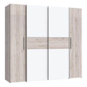 Szafa przesuwna 200 cm Narago KLTS62321 dąb piaskowy/biały