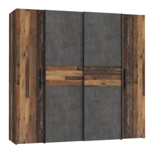Szafa przesuwna 200 cm Narago KLTS62321 old wood vintage/beton