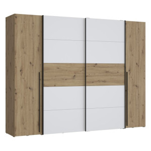 Szafa przesuwna 270 cm Narago NRGS82511 dąb artisan/biały