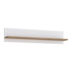 Półka ścienna 140 cm Attention ATNB01 dąb riviera/biały połysk