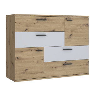 Komoda z szufladami Skive SKVK46 dąb artisan/secret grey