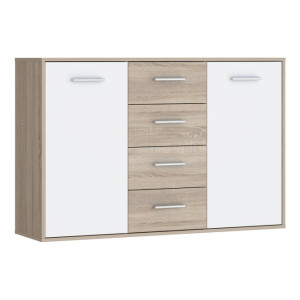 Komoda z szufladami 120 cm Antuza NTU231 biały/dąb sonoma
