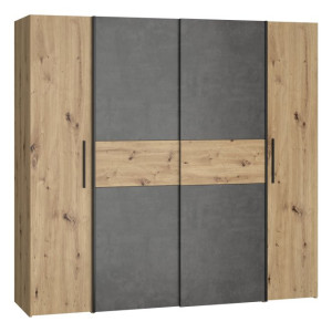 Szafa przesuwna 200 cm Narago KLTS62321 dąb artisan/beton