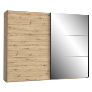 Szafa przesuwna z lustrem 270 cm Trondheim TDHS1211 dąb artisan