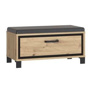 Ławeczka tapicerowana Trondheim TDHT011 dąb artisan/czarny