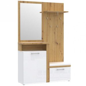 Zestaw mebli do przedpokoju Tuluza TUZD01 dąb artisan/biały połysk