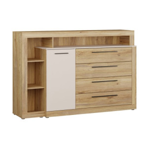 Komoda z szufladami 160 cm Bellevue BLQK351LT piaskowy/dąb mauvella