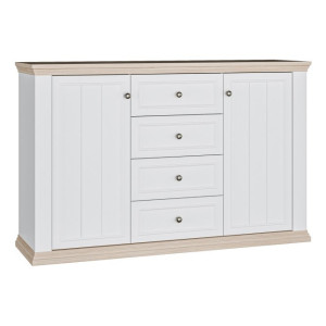 Komoda 150 cm Pontypool PNTK233 biały/dąb riva