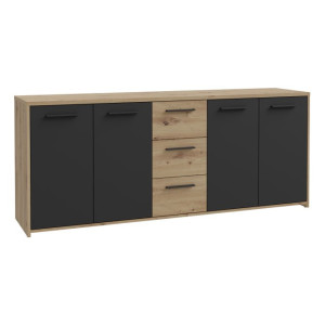 Duża komoda 180 cm Pilvi FINPILVI01 dąb artisan/czarny