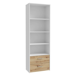 Wąski regał z szufladami Culgoa CUGR711 dąb artisan/biały
