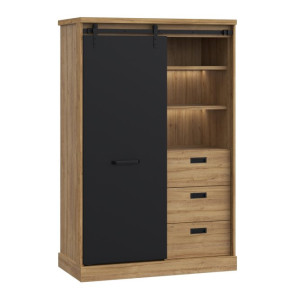 Regał z oświetleniem Kaszmiro KZMR621LB santiago old wood/czarny
