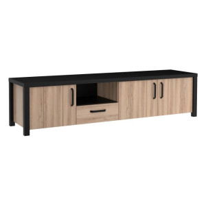 Szafka RTV 210 cm Black Hill BLHT1411 śliwa comano/czarny