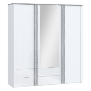 Szafa z lustrem 200 cm Buganvilla BGVS937 loftwood/biały połysk