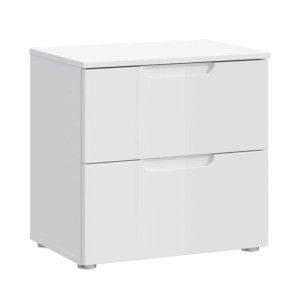 Szafka nocna 50 cm z szufladami Sapporo SNNK011 biały połysk