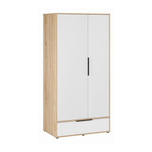 Szafa ubraniowa 100 cm Orkney OKYS821 dąb mauvella/biały połysk